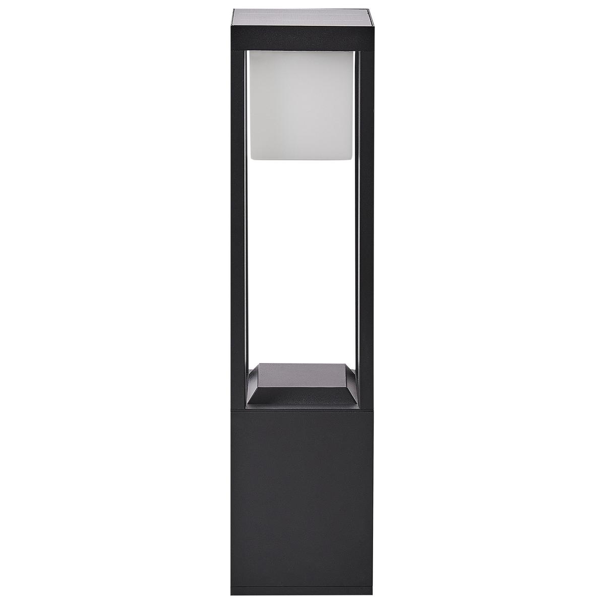 SOLAR-LED-POLLERLEUCHTE Schwarz Loon - Schwarz, Metall (15/15/60cm) - Beliani