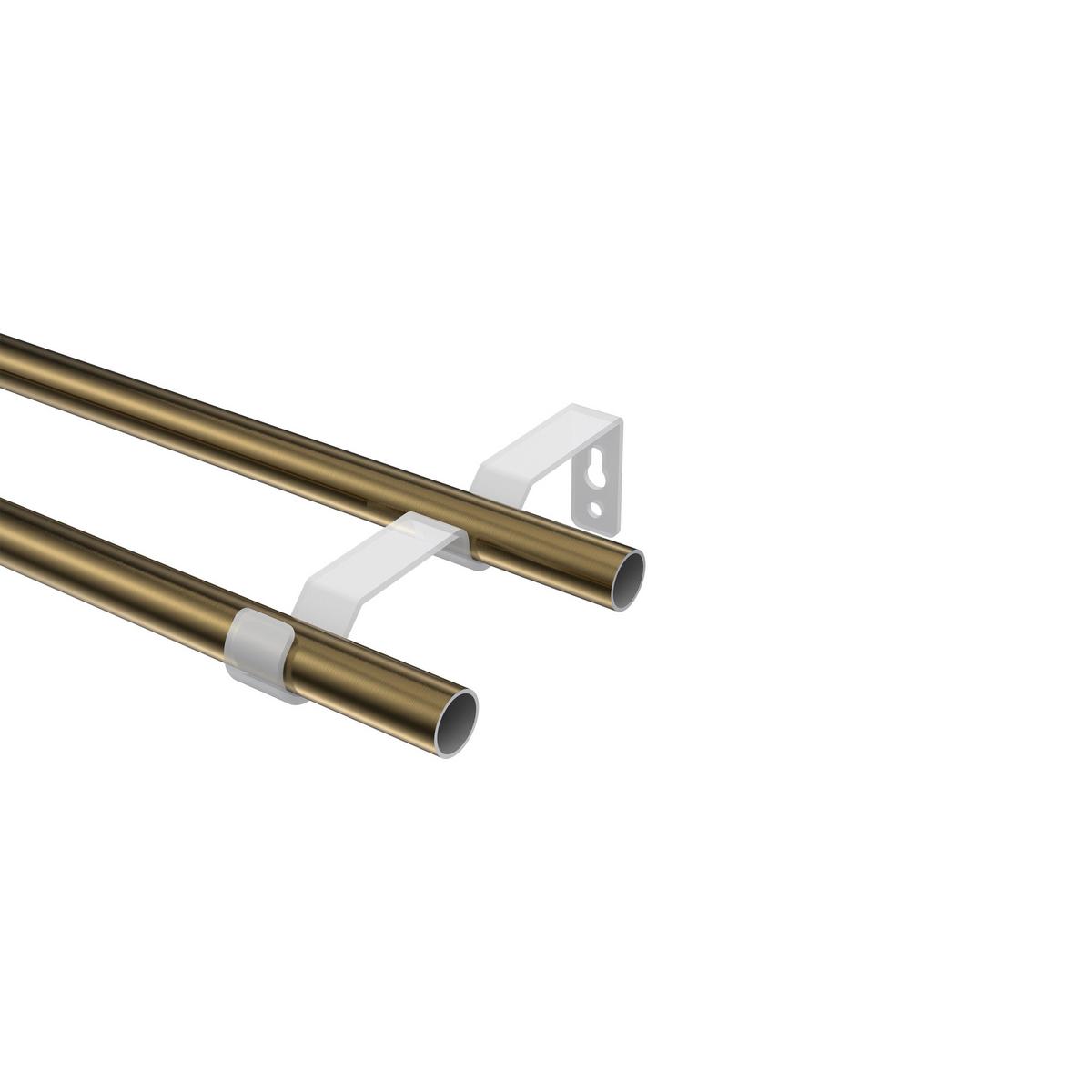 GARDINENSTANGE Olymp Paolo 120 cm, 2-läufig (ohne Ringe), 16 mm Ø Messing Antik - Messingfarben/Bronzefarben, Metall (120cm) - INTERDECO