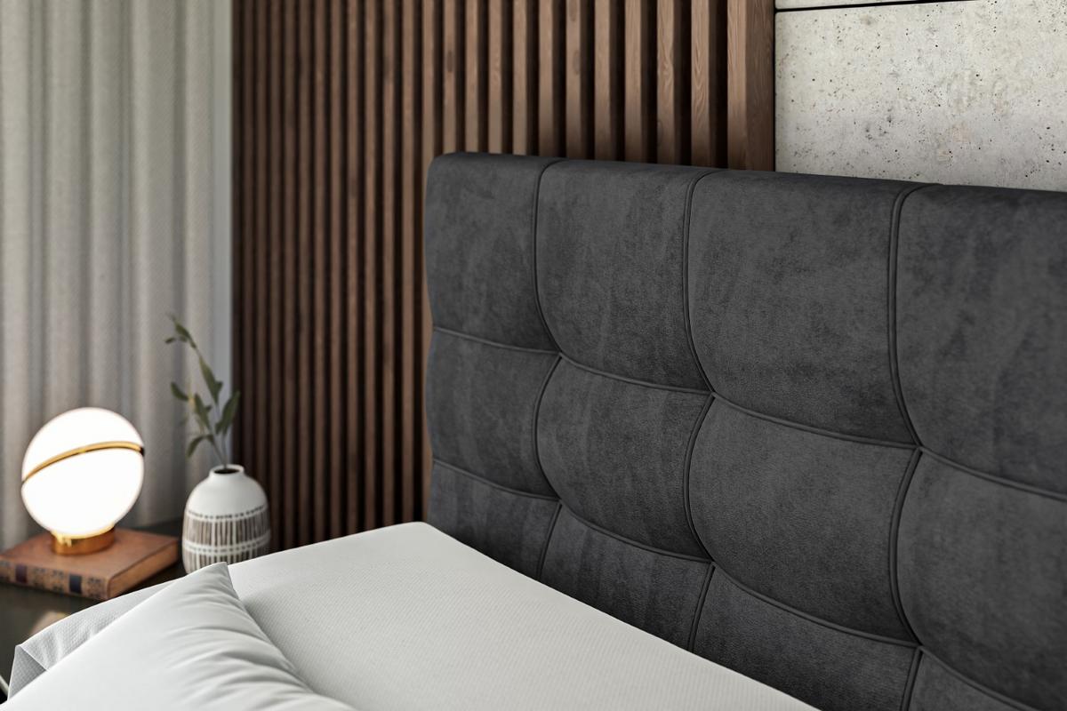 BOXBETT mit H3-Matratze und Lattenrost - BERO - 180x200 Schwarz - Schwarz, Holzwerkstoff (180/200cm) - ALTDECOR
