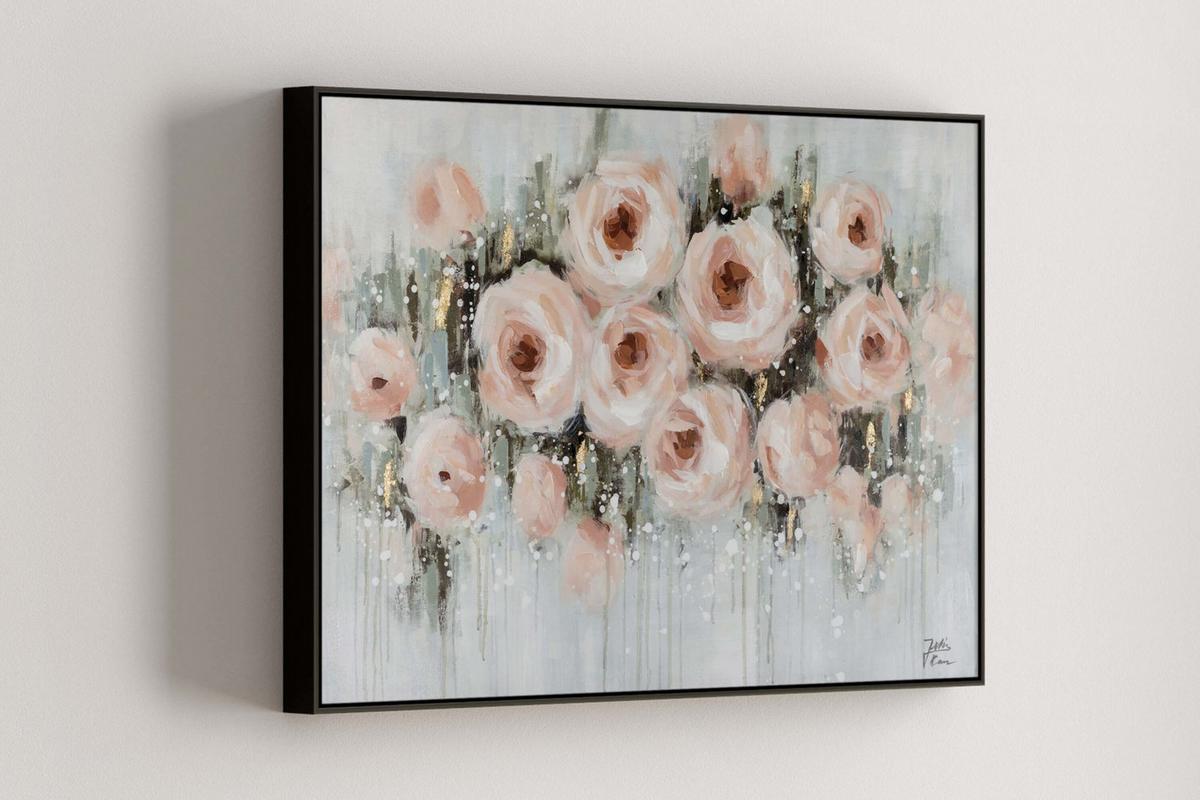 ACRYLBILD HANDGEMALT 90/60 cm - Beige/Grau, Holz/Textil (90/60cm) - KUNSTLOFT