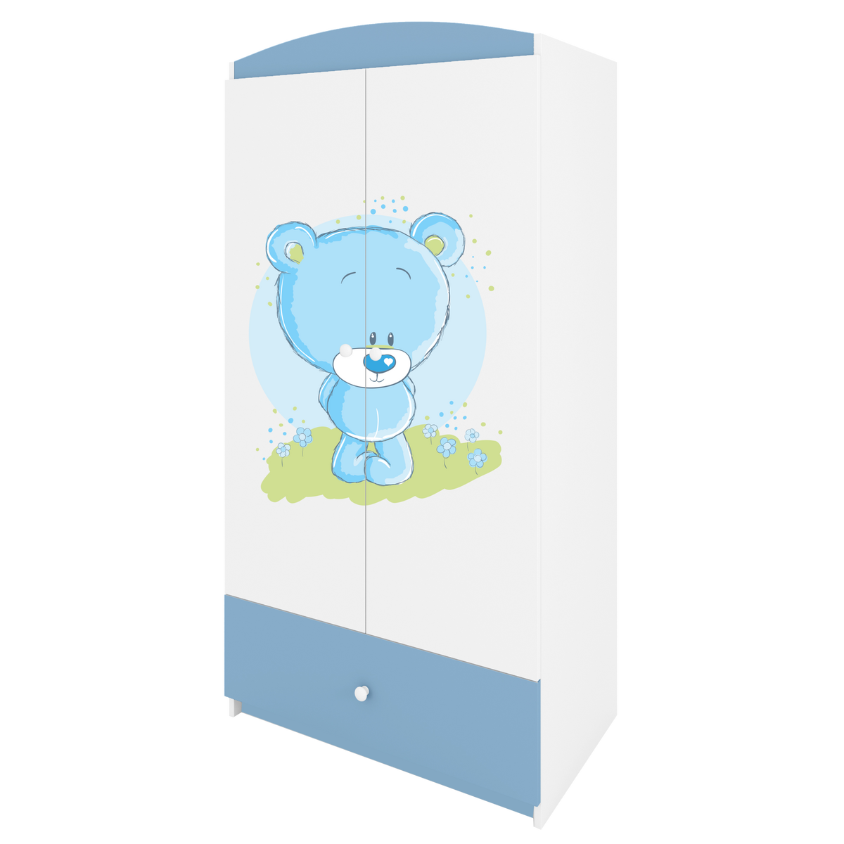 KINDERKLEIDERSCHRANK Blaubär - Blau, Holzwerkstoff (90/175/52cm) - RAUMHIRSCH FURNITURE