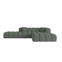 ECKSOFA Ottomane Rechts OLEA-L2 - 289x176x71 cm Grün - Schwarz/Grün, Holzwerkstoff/Kunststoff (289/176cm)