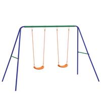 KINDERSCHAUKEL-SET Schaukelgestell mit 2 Schaukeln, Schaukelgerüst für 3-8 Jahre - Multicolor, Kunststoff/Metall (160/269cm) - Outsunny