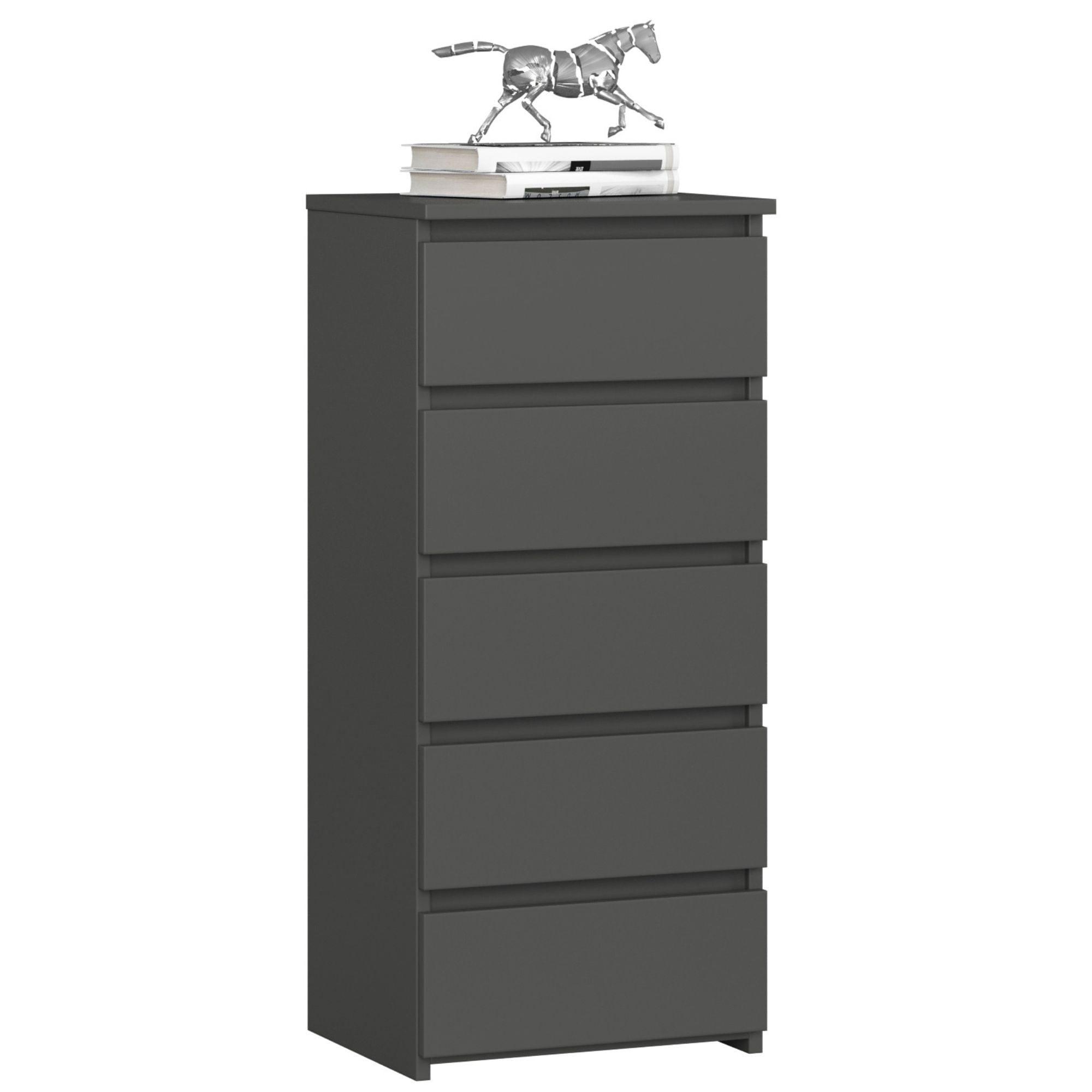 KOMMODE Graphit Grau 92/40/35 - Graphitfarben, Holzwerkstoff (40/92/35cm) - RAUMHIRSCH FURNITURE
