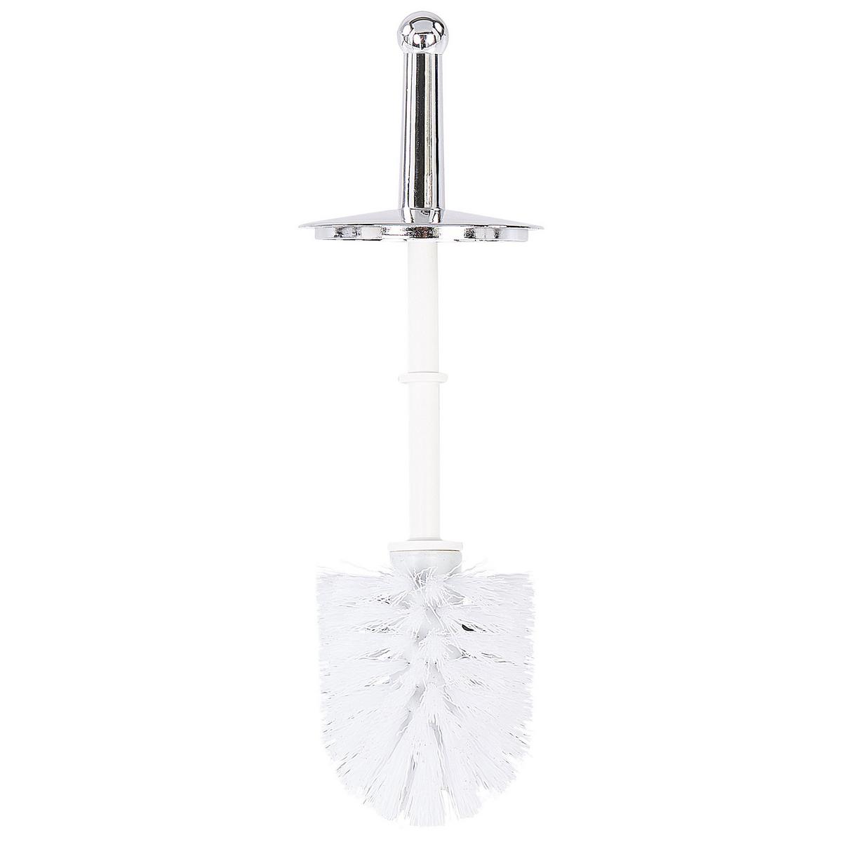 TOILETTENPAPIERHALTER mit Bürste Silber Soacha - Silberfarben, Metall (33/92/18cm) - Beliani