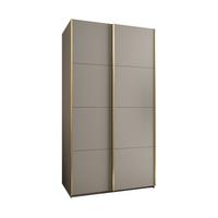 SCHWEBETÜRENSCHRANK 245,5/130/64 2-türig - Kaschmir/Goldfarben, Holz/Metall (130/245/64cm) - Abiks Möbel