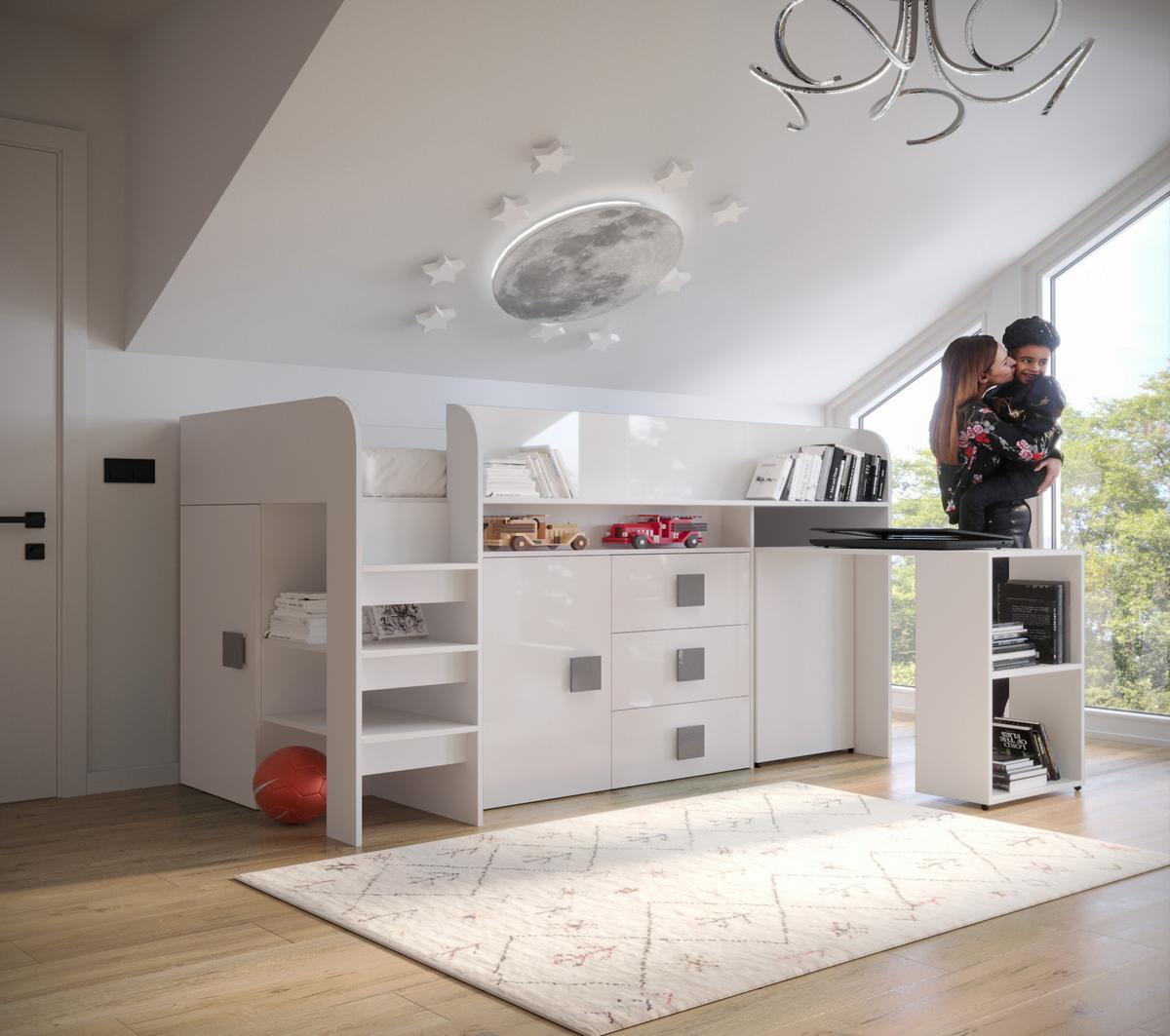 HOCHBETT 203,3/106,6/125 - Weiß/Grau, Holz (90/200cm) - MÖBEL KRYSPOL