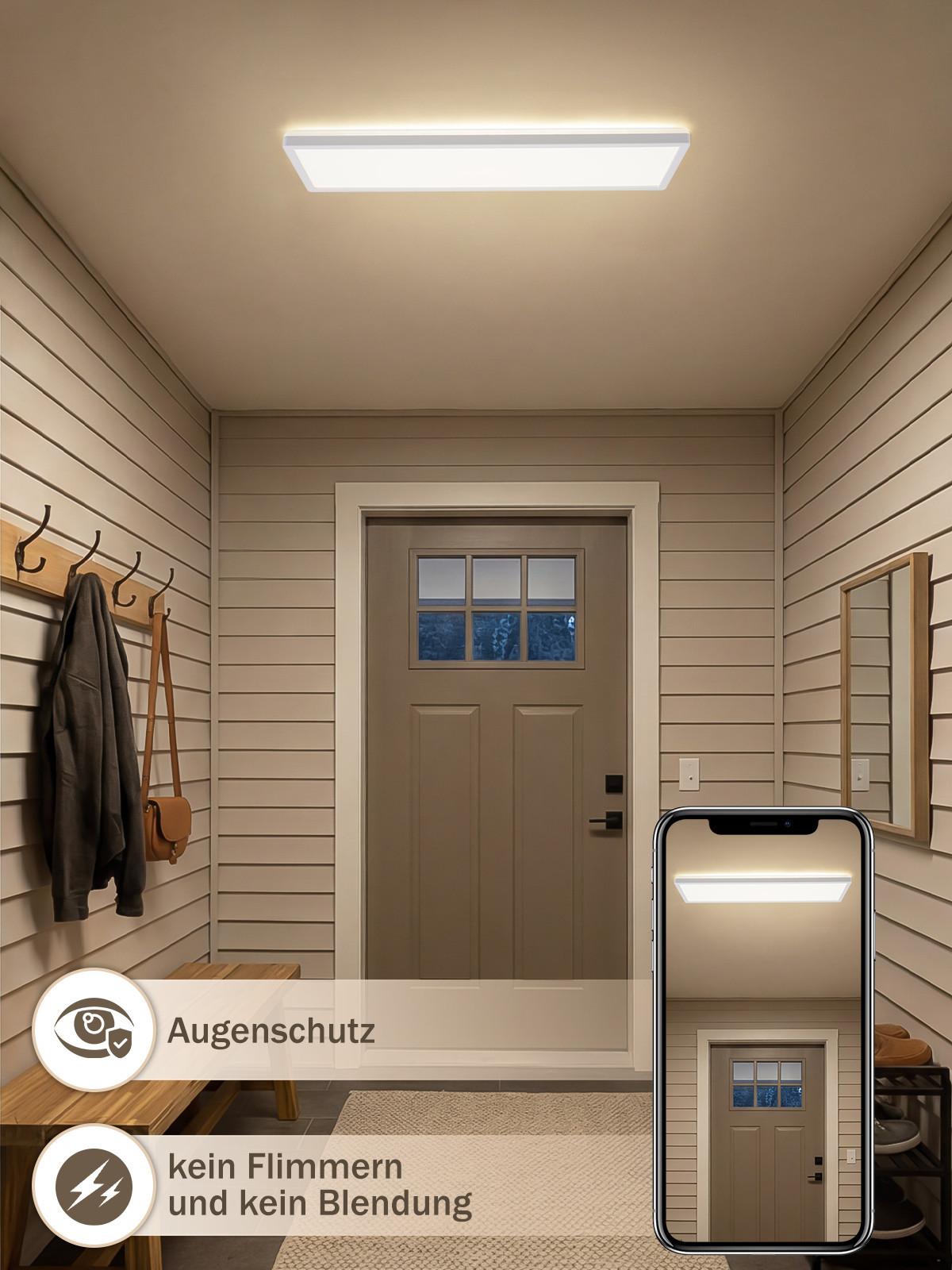 LED DECKENLEUCHTE Morvyn 58/20/3 cm - Weiß, Kunststoff (58/20/3cm) - ZMH