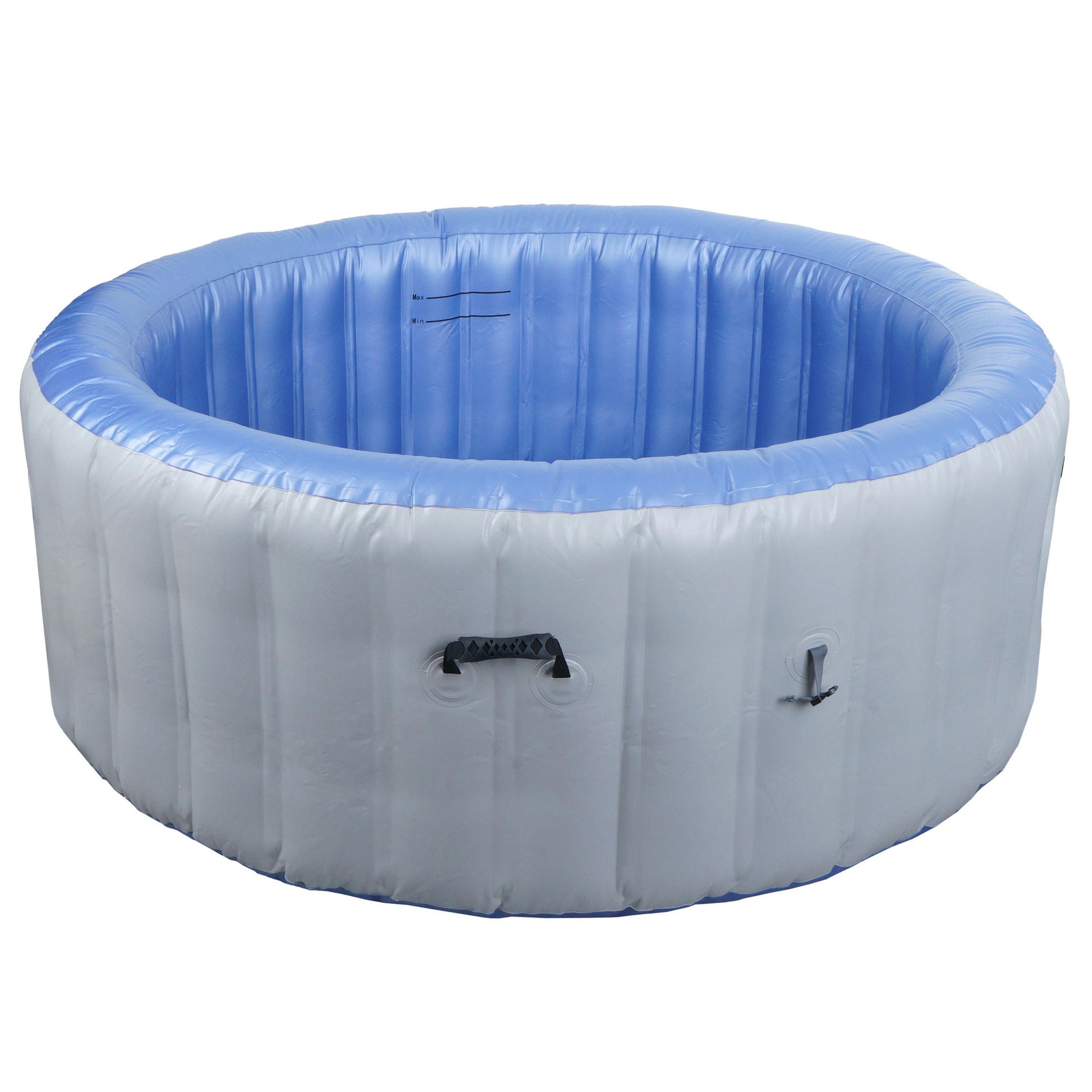 ERSATZ-WHIRLPOOL rund Grau, Blau - Blau/Grau, Textil (180/63/180cm) - MCW