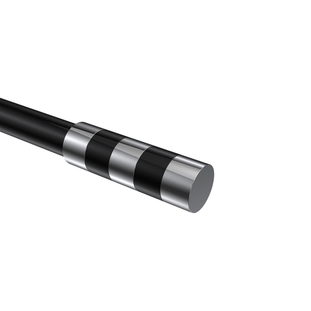ENDSTÜCKE FÜR GARDINENSTANGEN 20 mm Ø, Mavell Chrom/Schwarz, Packung 2 Stück - Chromfarben/Schwarz, Metall (8.2/2.6/2.6cm) - INTERDECO