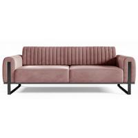 SOFA Parissa 228 cm - Pink/Schwarz, Textil/Metall (228/79/92cm) - Selsey