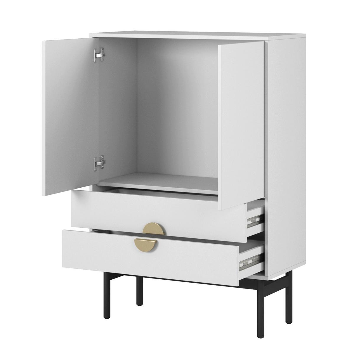 HIGHBOARD Stoon II WEISS 85 CM - Goldfarben/Schwarz, Holzwerkstoff/Metall (85/124/38cm) - Selsey