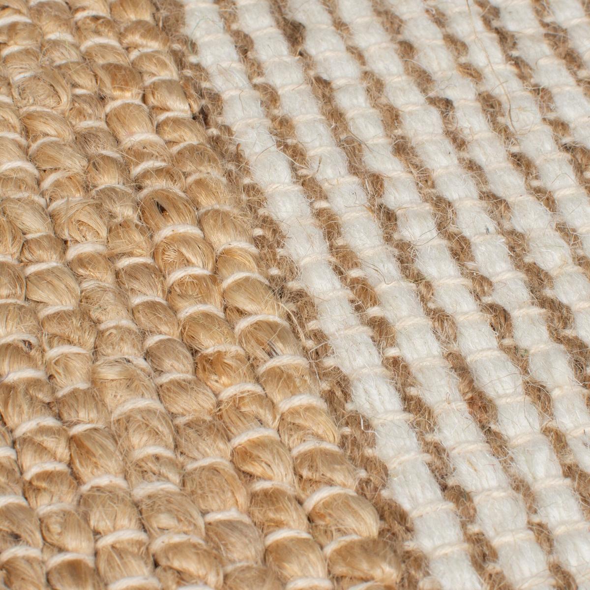 JUTETEPPICH handgewebt mit Fransen WHARFE, im Patchwork-Stil, Natur-Lila, 120 x 170 cm - Lila, Textil (170/120cm) - KADIMA DESIGN