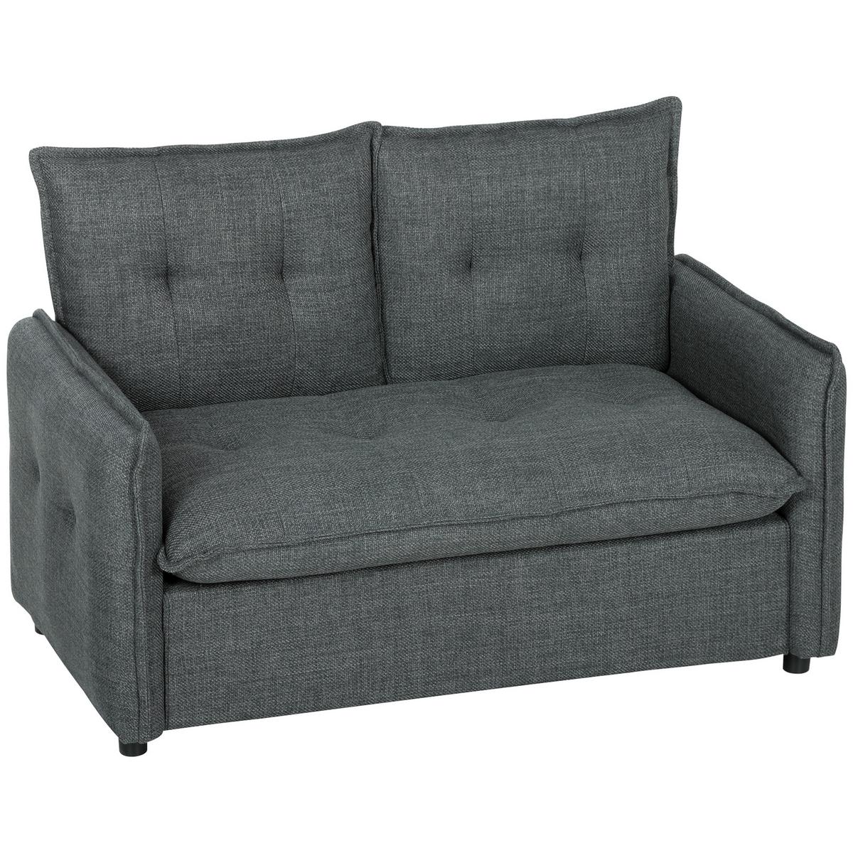 SOFA Rhyxan 131/75/85cm - Dunkelgrau, Textil (75/85/131cm) - ZMH