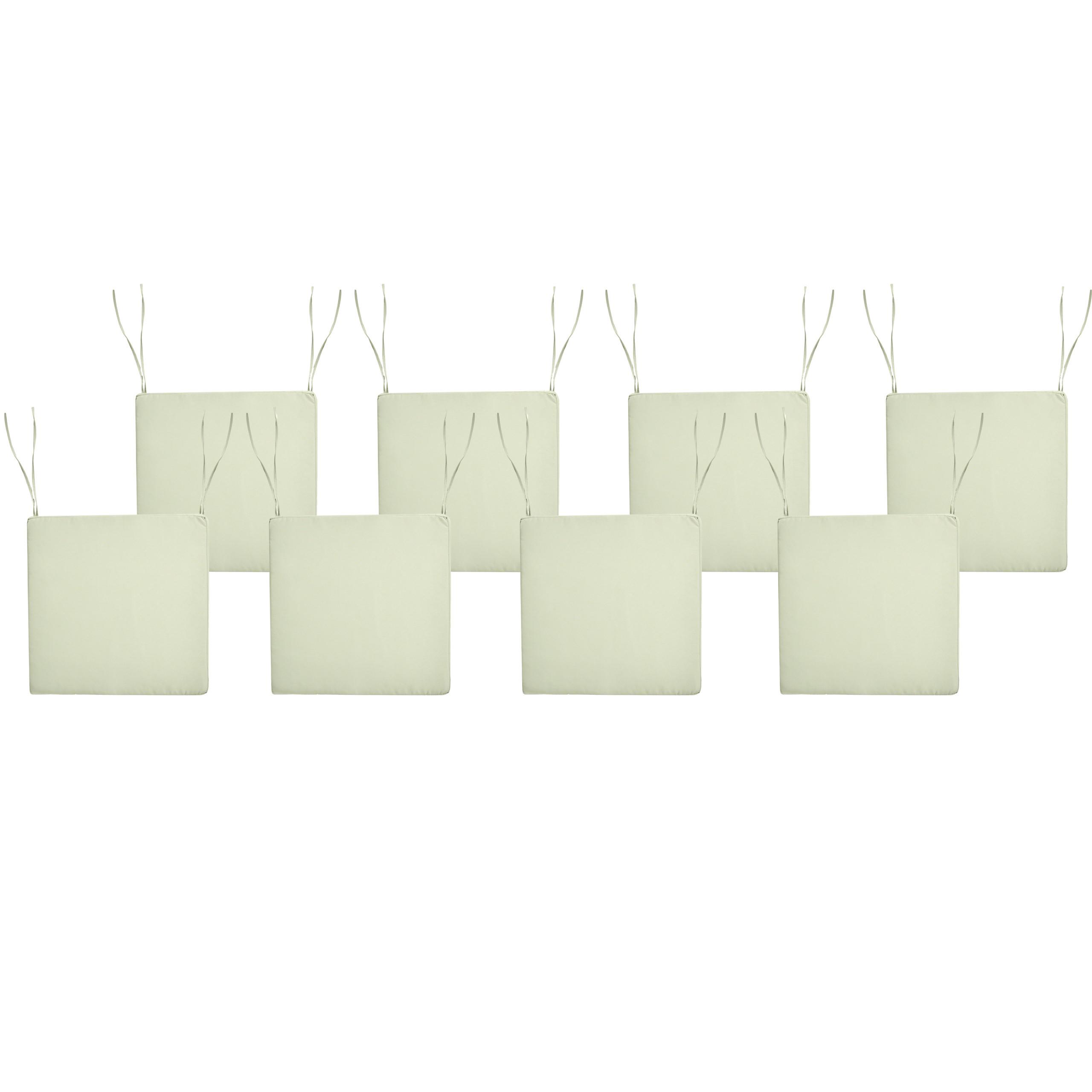 GARTENSTUHLKISSEN 8er-Set Hellgrün 46/46 cm Sassari Premium - Hellgrün, Textil (46/5/46cm) - Beliani