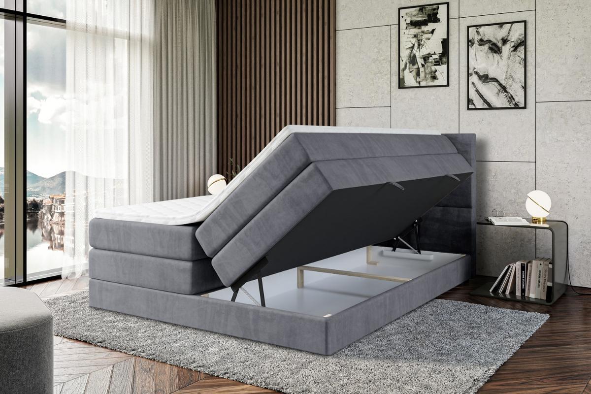 BOXSPRINGBETT ARDENI KING - 140x200 - H3/H4 - Dunkelgrau - Dunkelgrau, Holzwerkstoff (140/200cm) - ALTDECOR