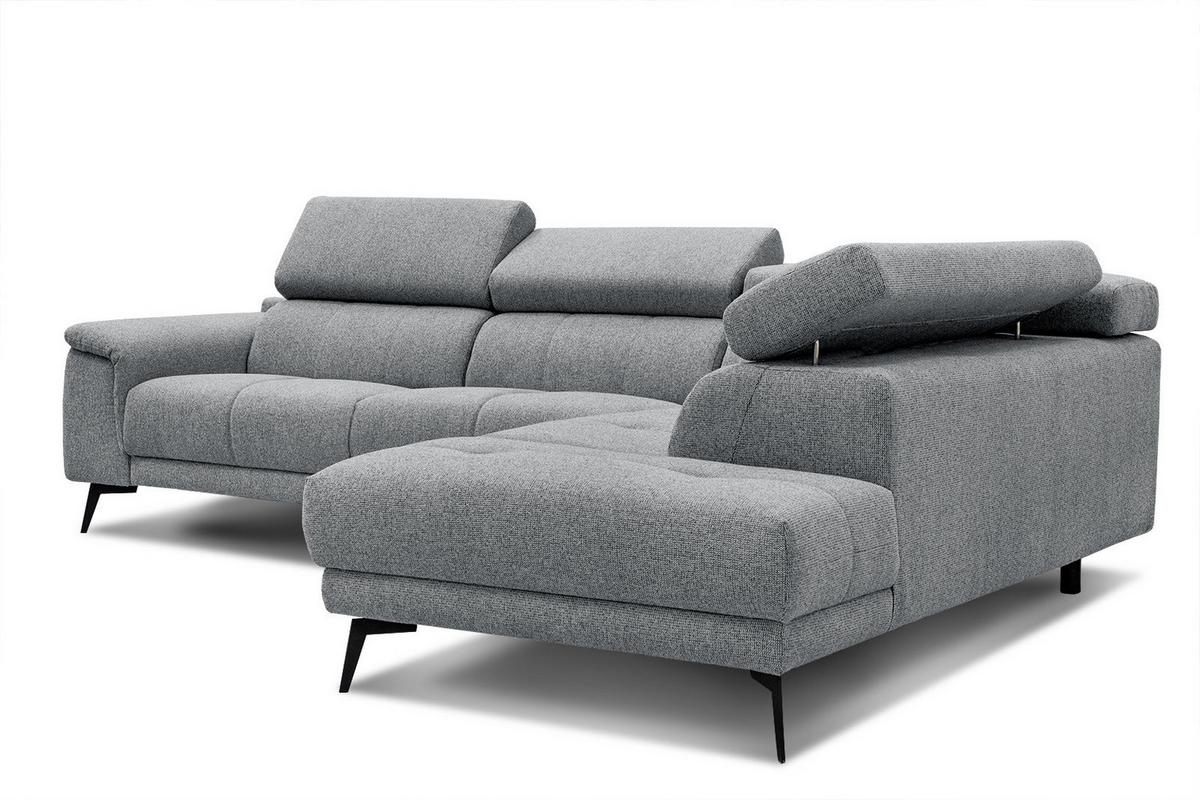 ECKSOFA FIERO 5-Sitzer, grau - Schwarz/Grau, Holzwerkstoff/Textil (290/228cm) - Wozimo