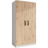 DREHTÜRENSCHRANK Trend, ohne Schubladen, Weiß+eiche Artisan - Schwarz/Weiß, Holzwerkstoff (90/180/50cm) - Beautysofa