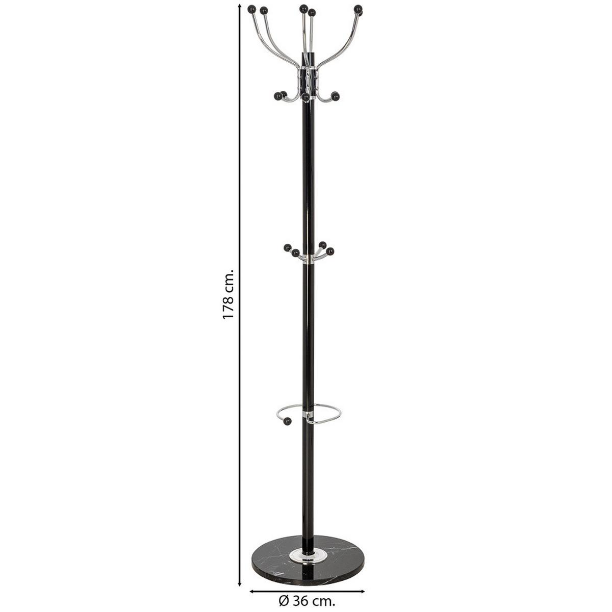 GARDEROBE aus metall 36x178cm - Schwarz, Metall (36/178/36cm) - Wanderlust