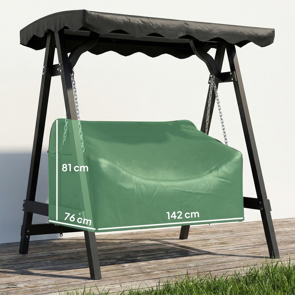 GARTENSCHAUKEL-ABDECKUNG Oxford-Stoff Schwarz - Schwarz, Textil (76/81/142cm) - Outsunny