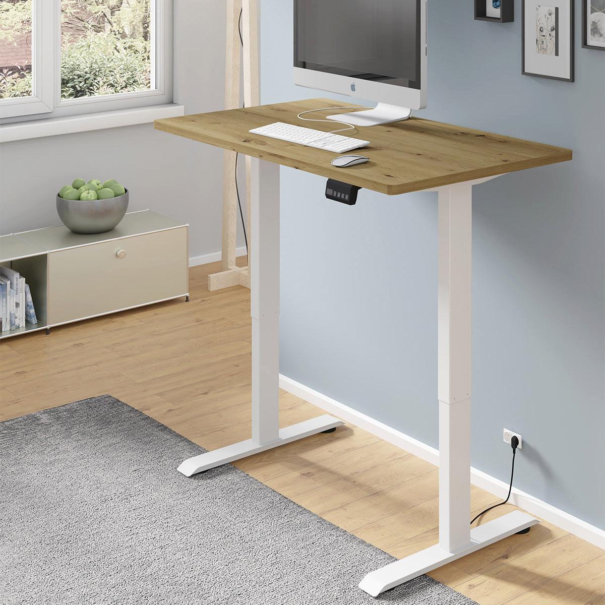 SCHREIBTISCH Ergo Holz und Weiß - Weiß, Holzwerkstoff (120/65/73cm) - Petits-meubles