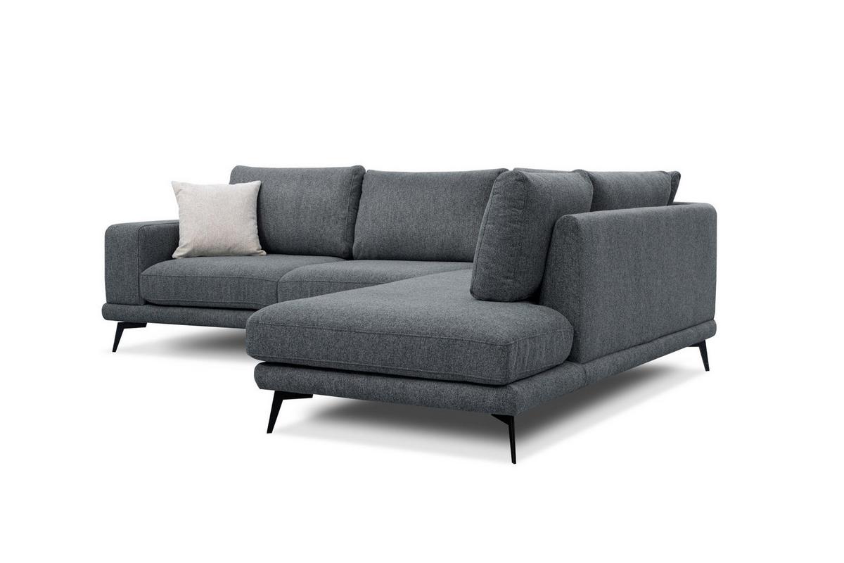 ECKSOFA MEDIOLANE 5-Sitzer, dunkelgrau - Dunkelgrau, Holzwerkstoff/Textil (282/219cm) - Wozimo