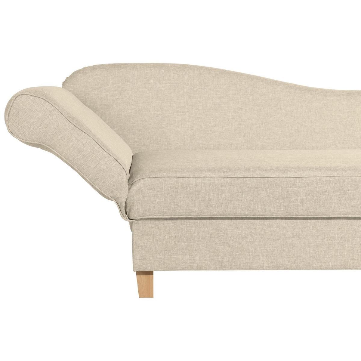 RECAMIERE mit Armteil links klappbar Katia Bezug Flachgewebe Buche natur / beige - Beige, Kunststoff (190/82/88cm) - 58aufmkessel