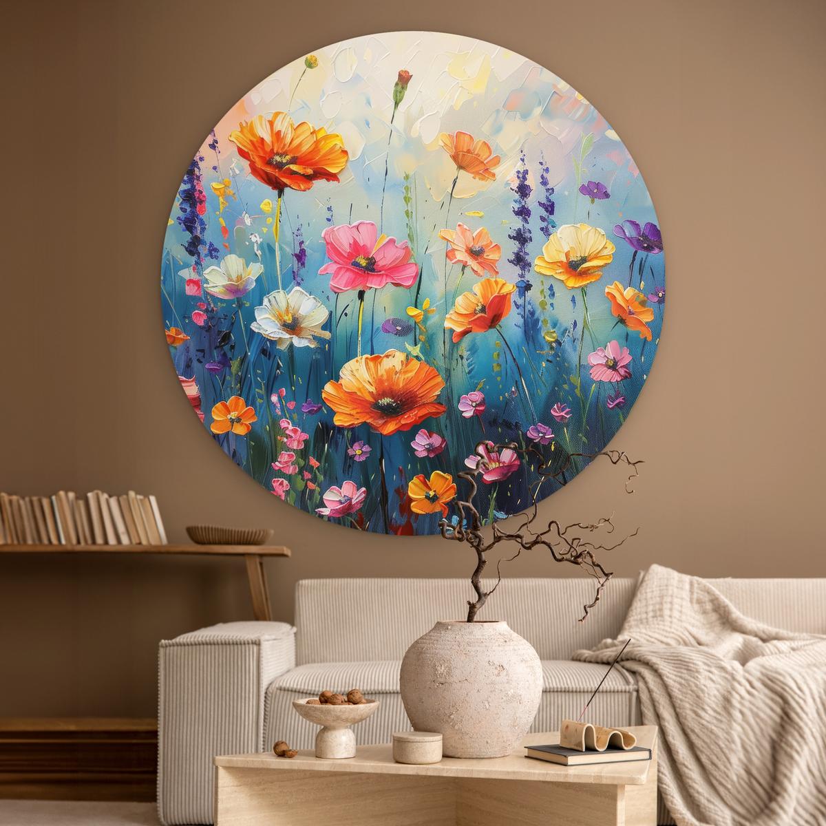 WANDBILD Blumen - Natur - Aquarell - Kunst Deko Groß 150x150 cm - Multicolor, Kunststoff (150/150cm) - MuchoWow