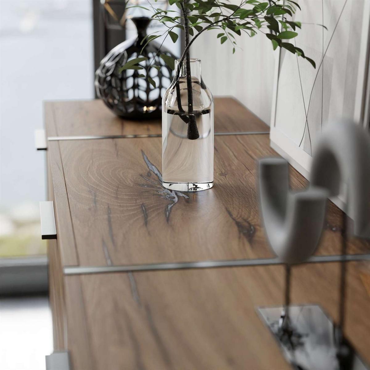 SIDEBOARD mit Schubladen ONYX LOFT - Eichefarben/Schwarz, Holzwerkstoff (158/81/41.3cm) - Lookway