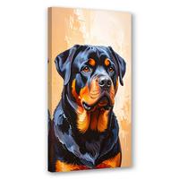 LEINWANDBILD Rottweiler Hund Tier 40x80cm - Beige, Textil (40/80cm) - Feeby