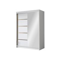 SCHIEBETÜRENSCHRANK Lungo III - Goldfarben/Weiß, Holzwerkstoff/Metall (120/200/58cm) - MIRJAN24