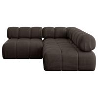 ECKSOFA modulares Sofa Samaro-L1 - 190x190x70 cm Braun Velours - Braun, Holzwerkstoff/Textil (190/190cm) - ALTDECOR