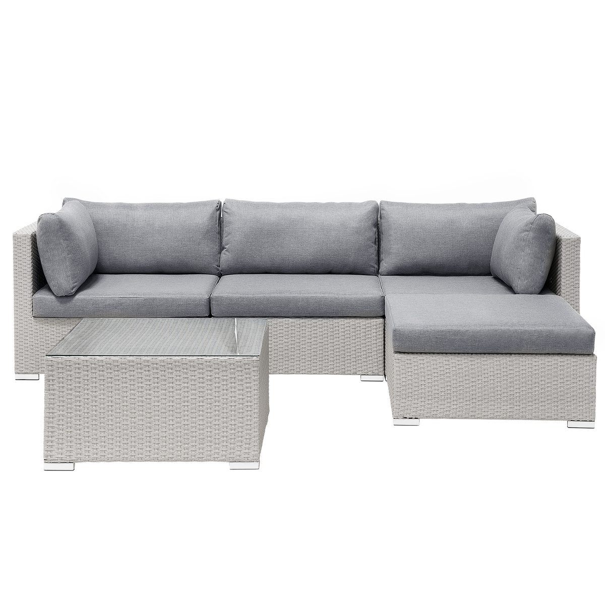 OUTDOOR-KISSENBEZUG-SET Grau Sano - Grau, Textil (76/76cm) - Beliani