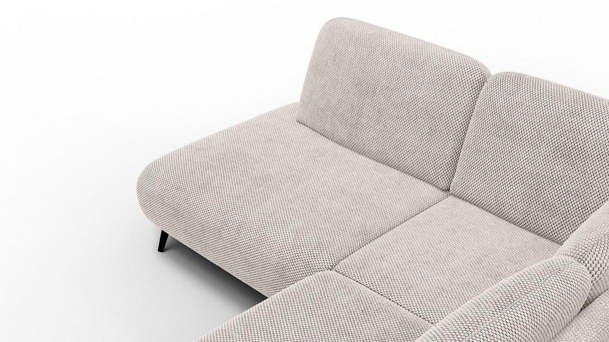 ECKSOFA FEBE 5-Sitzer links, beige - Beige/Schwarz, Holz/Textil (271/190cm) - Wozimo