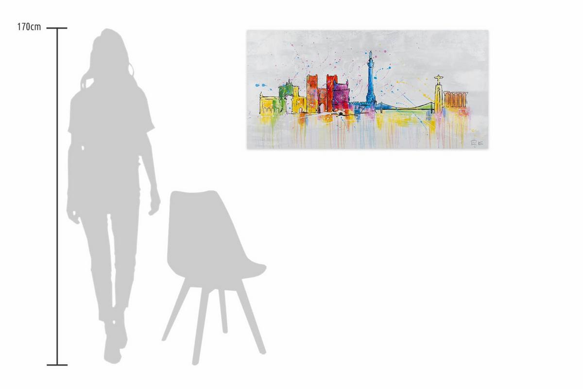 ACRYLBILD HANDGEMALT 120/60 cm - Grau, Holz/Textil (120/60cm) - KUNSTLOFT