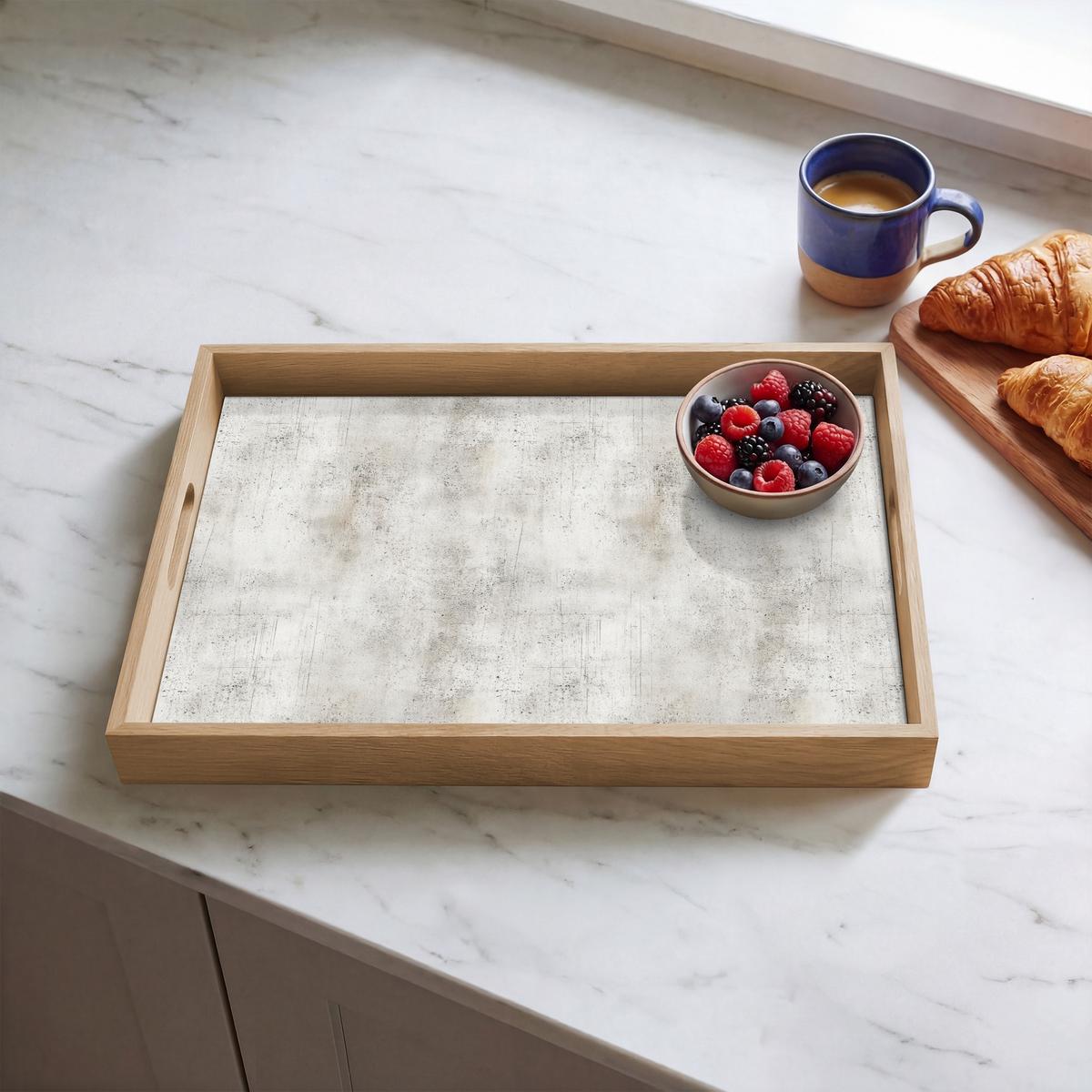 TABLETT Grau - Beton - Verwittert 50x35 cm - Hellgrau, Holz (50/5/5cm) - OnlyWow