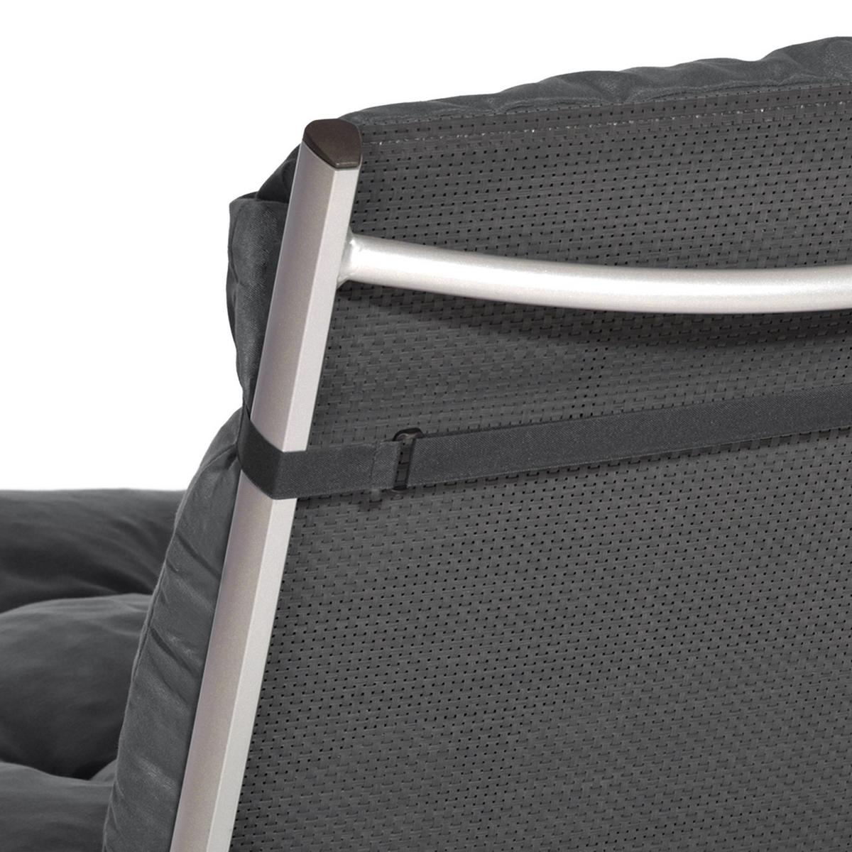 NIEDERLEHNERAUFLAGE Flair NL 100/50/8cm Graphitgrau - Graphitfarben, Textil (50/8/100cm) - Beautissu 