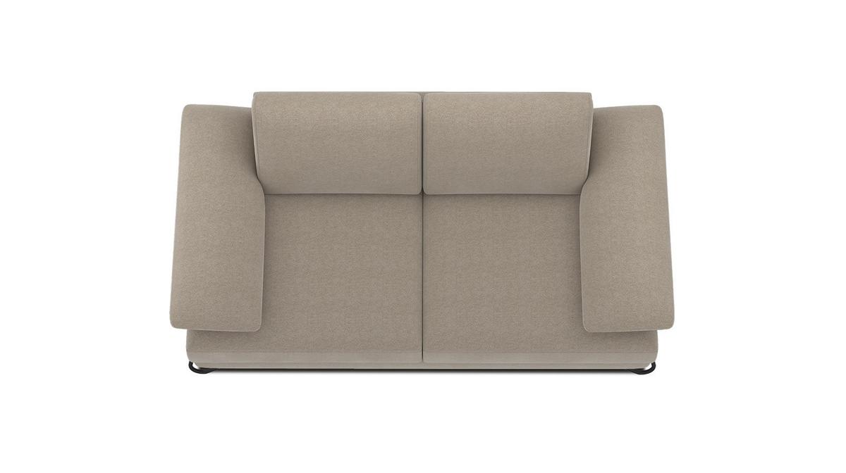 SOFA LORI 2-Sitzer, creme - Creme/Schwarz, Holzwerkstoff/Textil (185/87/96cm) - Wozimo