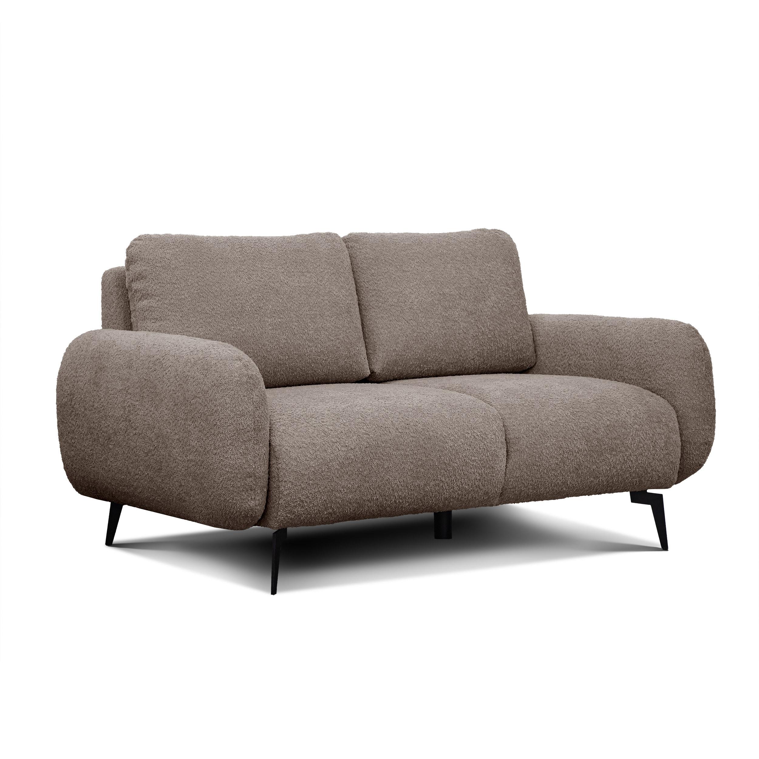 SOFA FEBE 2-Sitzer, beige - Beige/Schwarz, Holz/Textil (160/82/96cm) - Wozimo