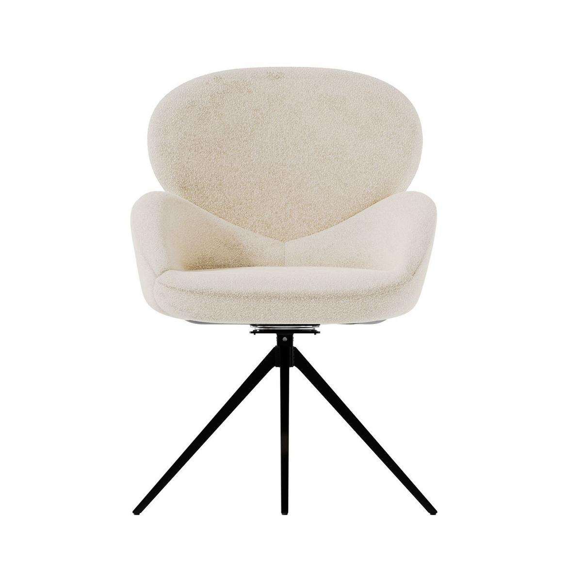 DREHSTUHL Albano Bouclé Creme (6er-Set) - Creme, Textil (59/90/65cm) - Juskys