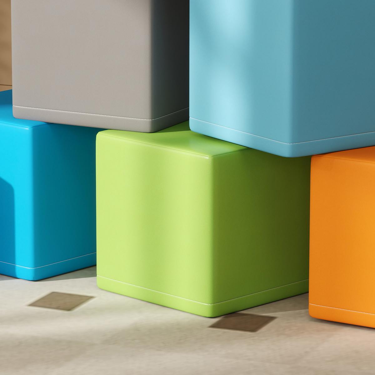 BAUSTEINSET 12er-Set Schaumstoff Bausteine Bauspielzeug für 1-3 Jahre Kinder - Blau/Multicolor, Kunststoff (20/20/20cm) - HOMCOM