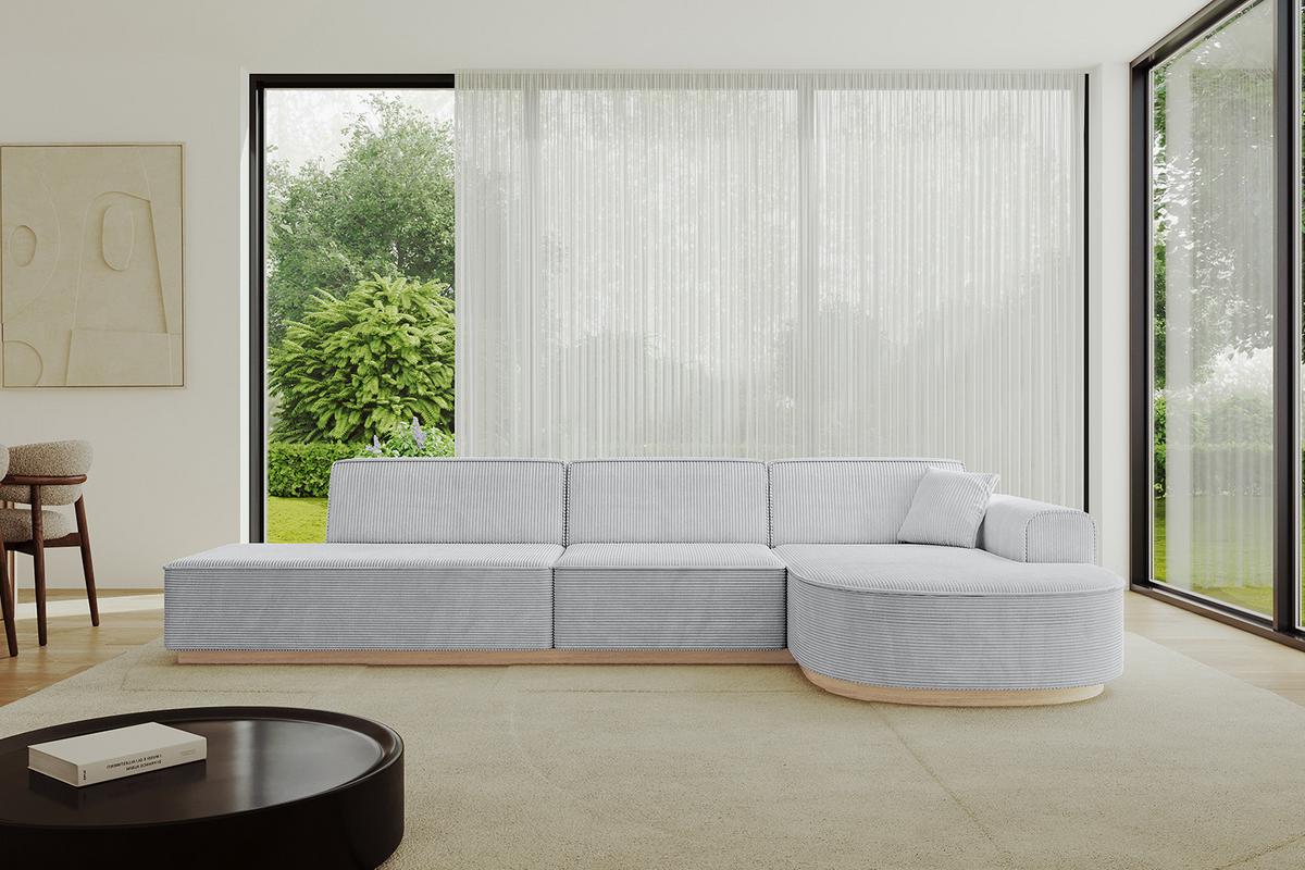 ECKSOFA Ottomane Rechts ARRIO-L2 - 328x171x83 cm Grau - Grau, Holzwerkstoff/Textil (328/171cm) - ALTDECOR