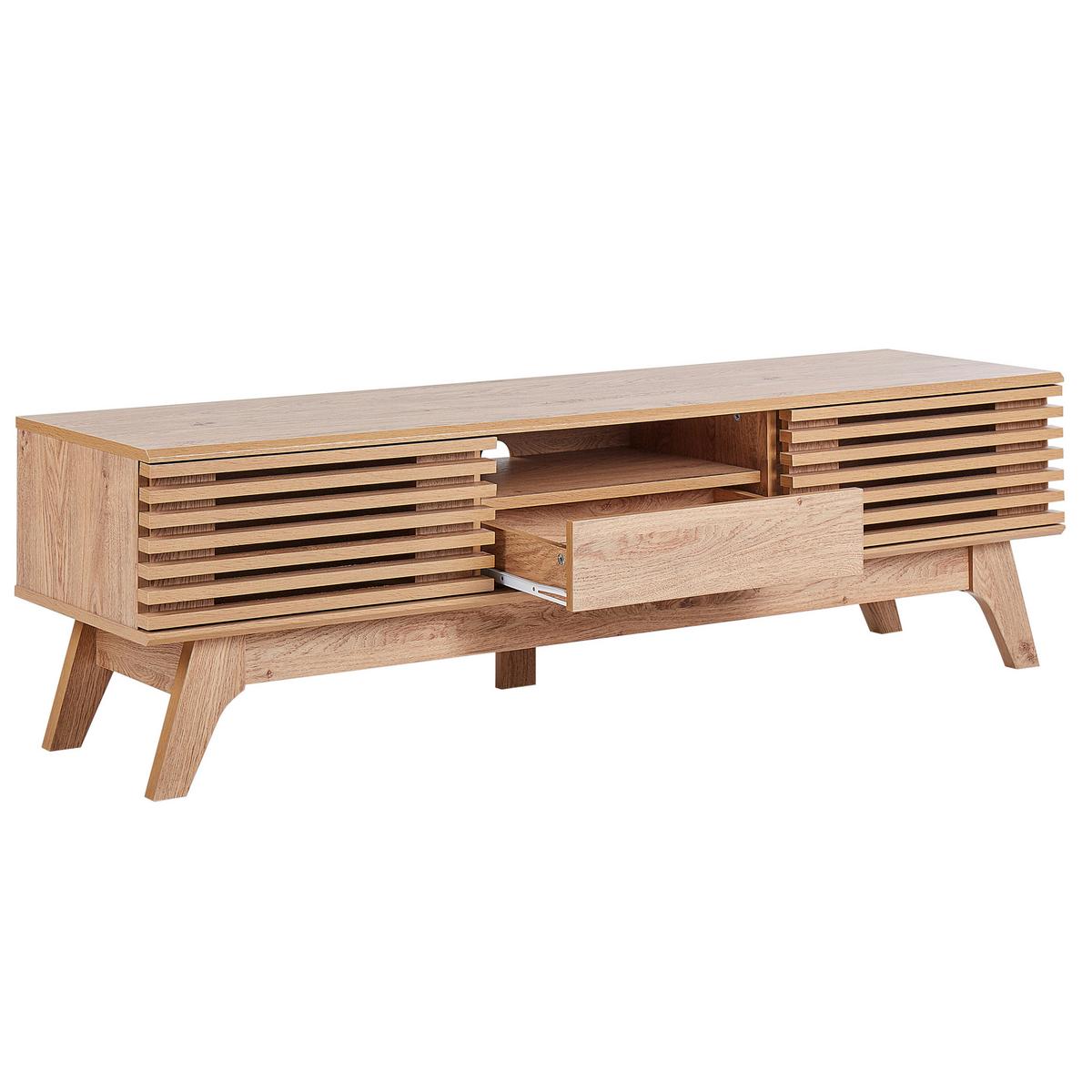 TV-MÖBEL Hellbraun Detroit Ii - Hellbraun, Holzwerkstoff (149/44/36cm) - Beliani