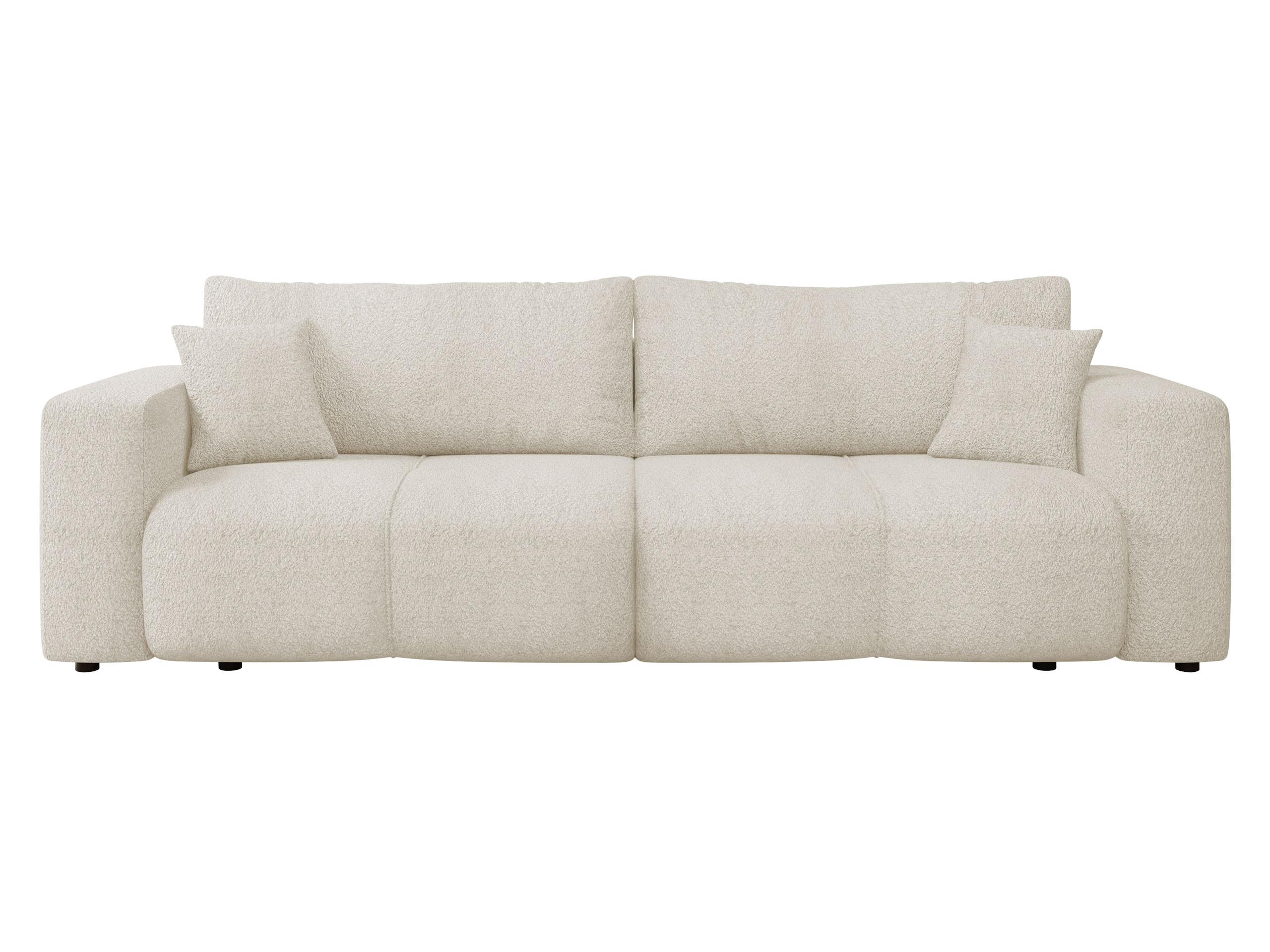 SCHLAFSOFA Furyn Boucle - Schwarz/Naturfarben, Holzwerkstoff/Kunststoff (248/82/92cm) - MIRJAN24