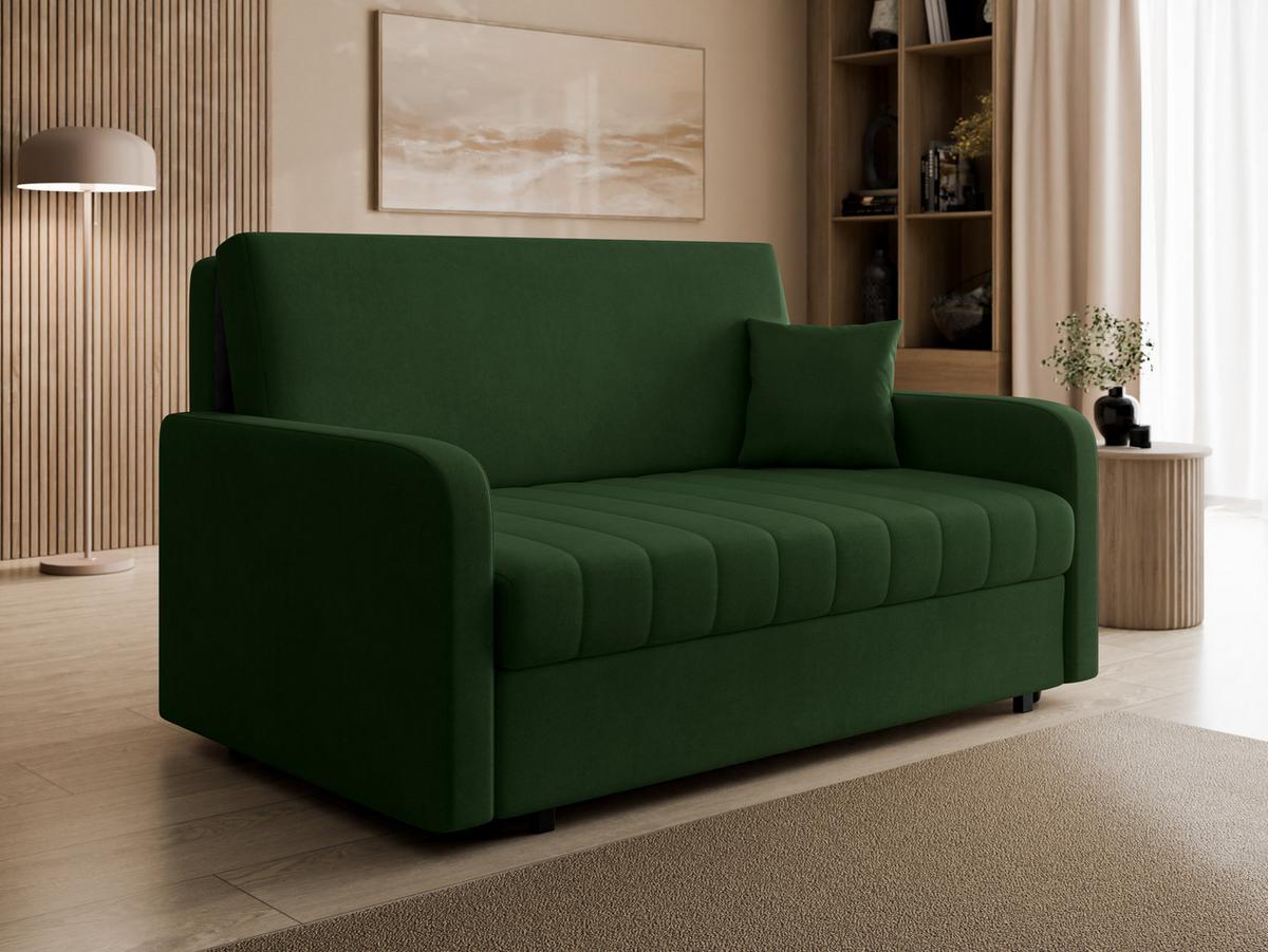 SCHLAFSOFA Viva Silk IV - Dunkelgrün/Schwarz, Holz/Textil (172/85/98cm) - MIRJAN24