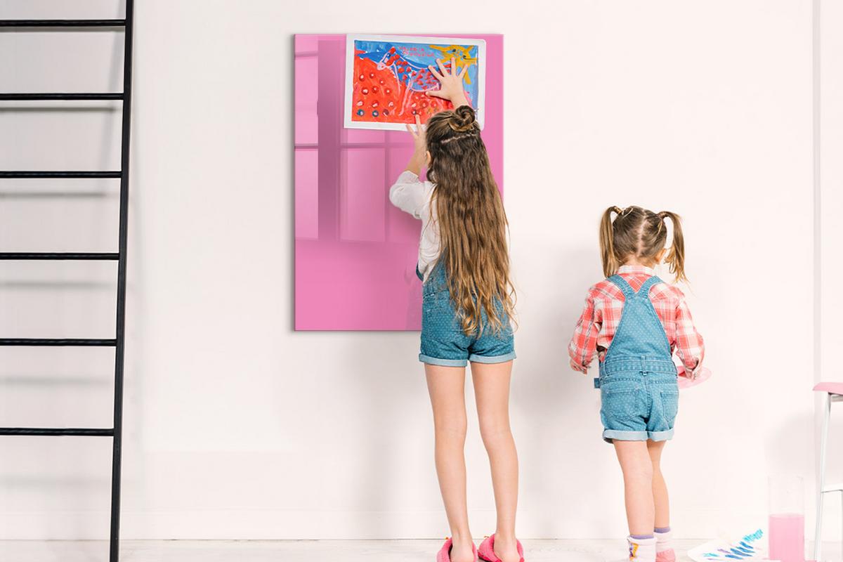 MAGNETTAFEL 70x100 Rosa schwarzer Marker - Pink, Glas (70/0.4/100cm) - TULUP