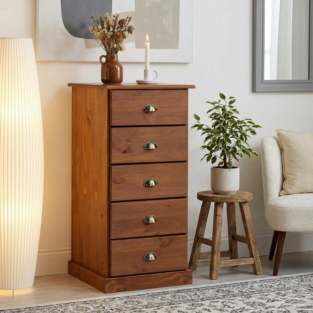 KOMMODE PARIS Kastanie - Kastanienfarben, Holz (48/95/39cm) - IDIMEX