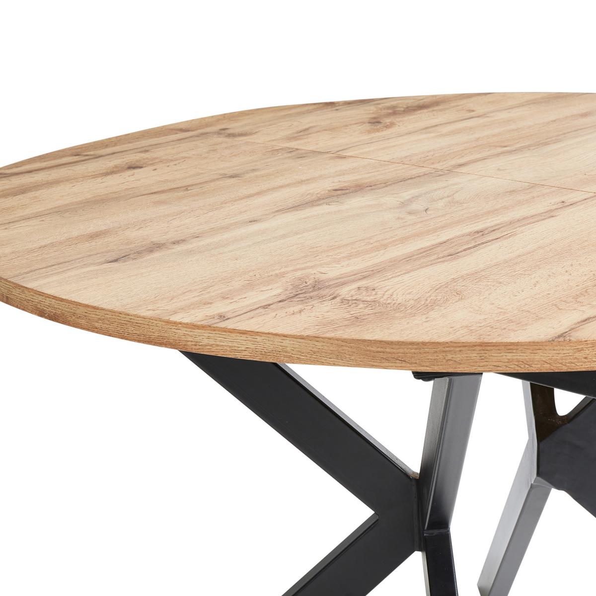 ESSTISCH ausziehbar Hellbraun 120-160/120 cm Carlea - Hellbraun, Holzwerkstoff (120/120/77cm) - Beliani
