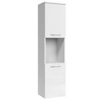 BADEZIMMERSCHRANK Montreal mit 2 Türen Weiß Hochglanz - 30 x 30 x 130 cm - Weiß, Holz (30/131/30cm) - Badplaats