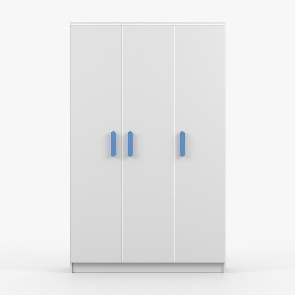 KLEIDERSCHRANK Jonas I 2D 19, 120/192/50, 3-türig, weiß - Weiß, Holzwerkstoff (120/194/50cm) - imoebel24